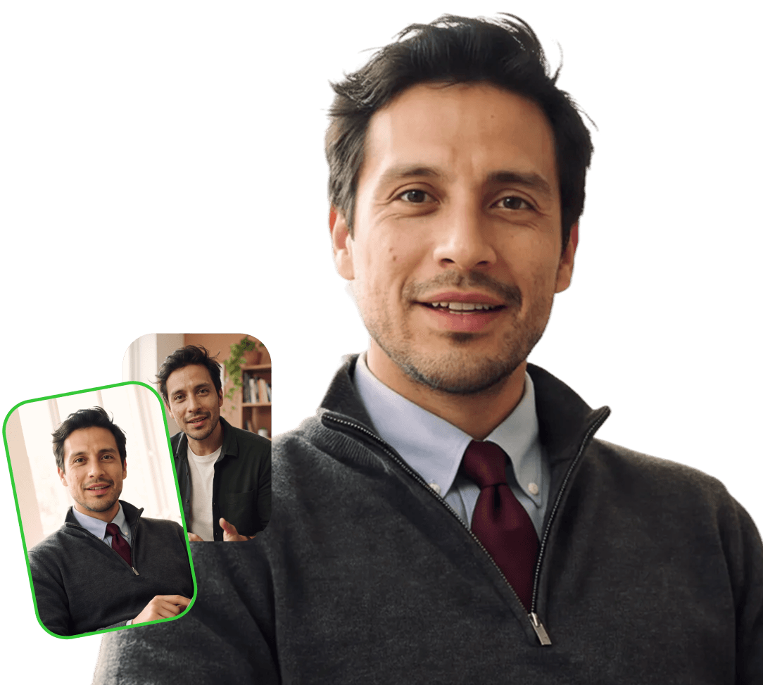 An advisor recording a video update on a phone