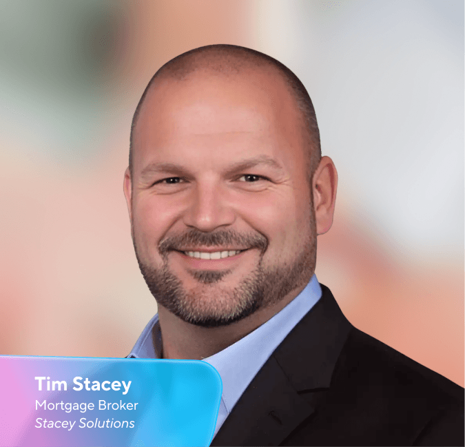 Smiling headshot of Tim Stacey, Mortgage Broker for Stacey Solutions.