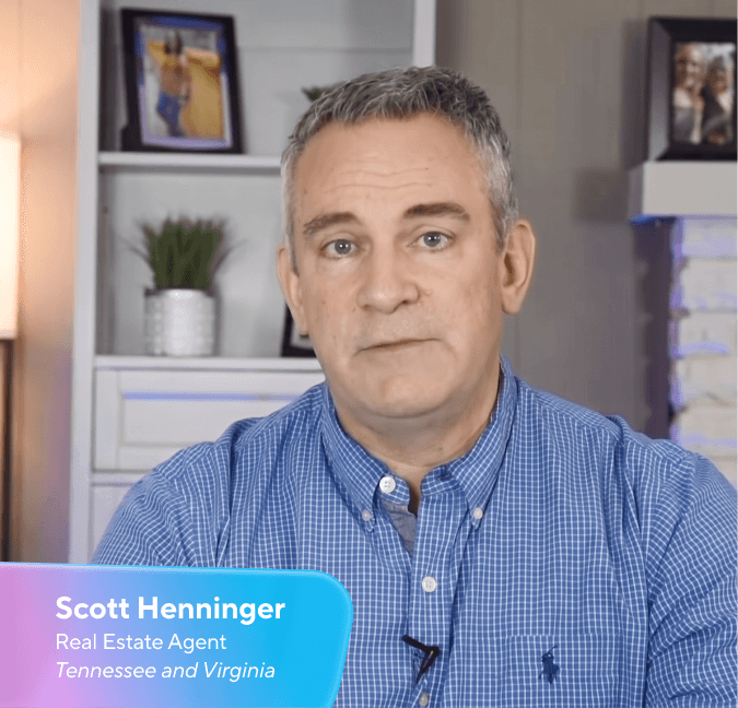 A man identified as Scott Henninger, Real Estate Agent for Tennessee and Virginia.